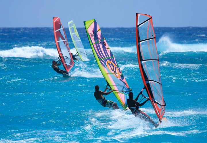 Windsurfers all in a row (Credit: Chris Welch for Brian Talma)